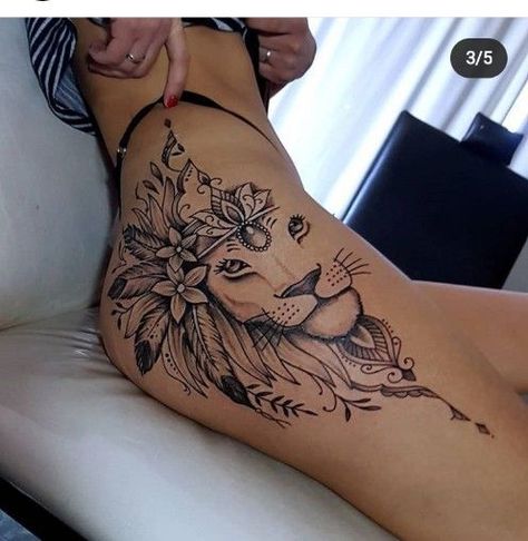 +500 Tattoo Designs | tattoo ideas | Amazing tattoo | Trendy fake tattoo designs. tattoos tattoo designs temporary Tattoo ideas tattoo artist Tattoo inspiration Tattoo art Tattoo ink Tattoo cover up tattoo style (notitle) pin source: vernk Source by vernk Hip Lion Tattoo, Lion Tattoo Thigh Feminine, Hip Lion Tattoos Women, Tattoos To Symbolize Your Husband, Lion Tattoo Leg Woman, Lion On Hip Tattoo, Flamingo Beach Tattoo, Lioness Thigh Tattoo For Women, Unique Thigh Tattoos Women Ideas