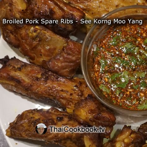 Thai Pork Ribs Recipe, Thai Spare Ribs Recipe, Thai Pork Ribs, Thai Pork Recipes, Bbq Pork Spare Ribs, Oven Pork Ribs, Pork Spare Ribs Recipe, Ribs Recipe Oven, Pork Riblets