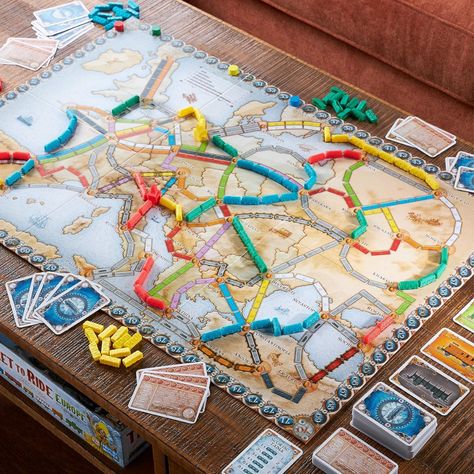 The cross-country train adventure game will let you wonder and make strategic moves. Train Cards, Cross Country Training, Family Games For Kids, Europe Train, Train Adventure, Strategy Board Games, Ticket To Ride, European Cities, Fun Adventure