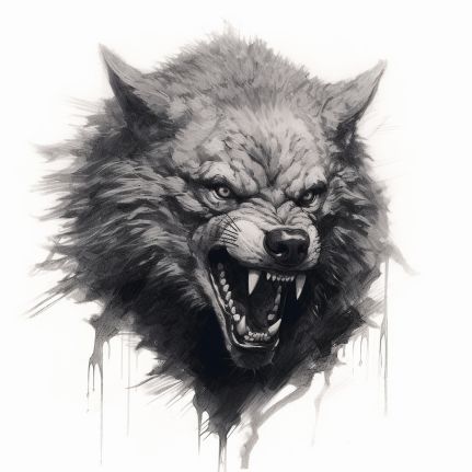 Growling Wolf Tattoo, Wolf Angry, Growling Wolf, Majestic Wolf, Monster Artwork, Wolf Hybrid, Art Zine, Music Drawings, Jon Jon