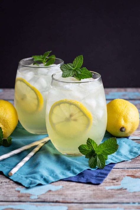 Gin Collins, Vodka Collins, Limoncello Cocktails, Limoncello Recipe, Collins Cocktail, Happy Juice, Mint Simple Syrup, Gin Recipes, Gin Lemon