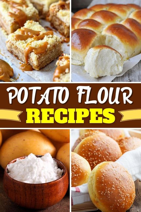 With these tempting potato flour recipes, you can have all of your favorite treats while staying gluten-free. From cakes to cookies to bread, this list has it all! Recipes Using Potato Flour, Potato Flour Recipes Gluten Free, Potato Flour Bread, Potato Flour Recipes, Potato Bread Gluten Free, Sweet Potato Baking, Gluten Free Potato Bread, Recipes Using Flour, Dairy Free Biscuits