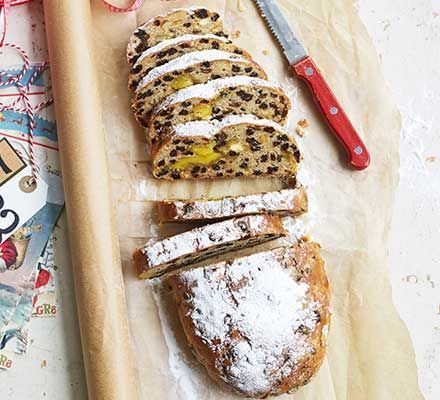 Easy Stollen Recipe, Marzipan Stollen, Christmas Stollen, Stollen Recipe, German Desserts, Dried Fruit Mix, Eton Mess, Dessert Candles, Bbc Good Food