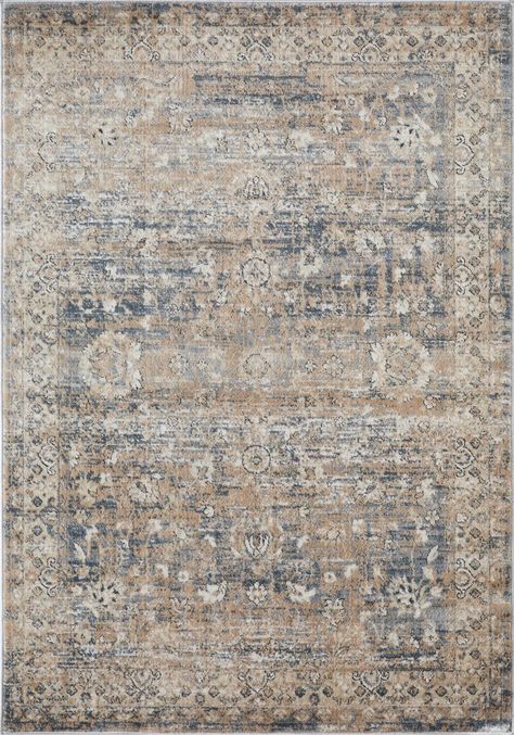 Lark Manor Amair Power Loom Performance Blue/Cream/Gray Rug | Wayfair Bedroom Workspace, Creamy Background, Cream Tones, Gray Rug, Persian Pattern, Heated Floors, Contemporary Area Rugs, Area Rugs For Sale, Indoor Rugs