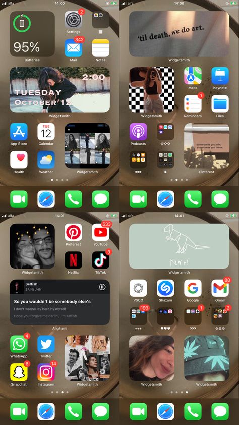 Widget Iphone Organization, Phone Organization Ideas Iphone, Iphone Set Up Ideas Homescreen Aesthetic, Iphone Organization Screens Aesthetic, Phone Set Up Homescreen, Iphone Layout Homescreen Ideas Aesthetic, Iphone Layout Homescreen Ideas Simple, Organisation Iphone Apps, Layout Iphone Homescreen Ideas