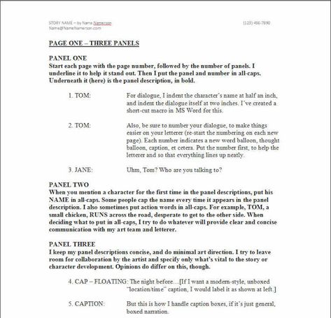 Comic Script Template, Manga Script, Writing A Comic, Comic Book Script, Movie Writing, Manga Creation, Manga Making, Script Format, Comic Writing