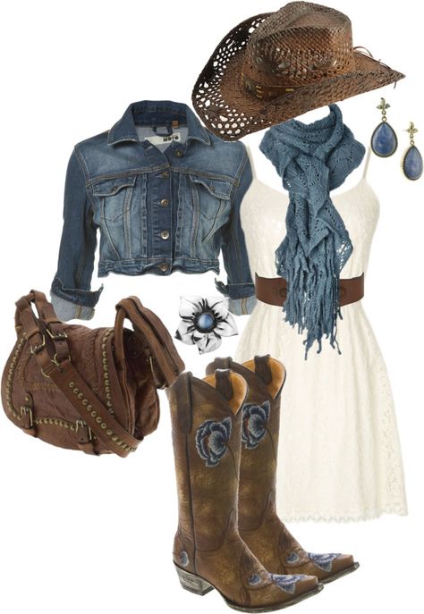 "Blue Roots" by jewhite76 ❤ liked on Polyvore. Featuring old gringo boots Mode Country, Mode Rockabilly, Look Boho Chic, Simple Casual Outfits, Mode Hippie, Country Style Outfits, Cute Country Outfits, Looks Country, Country Girls Outfits