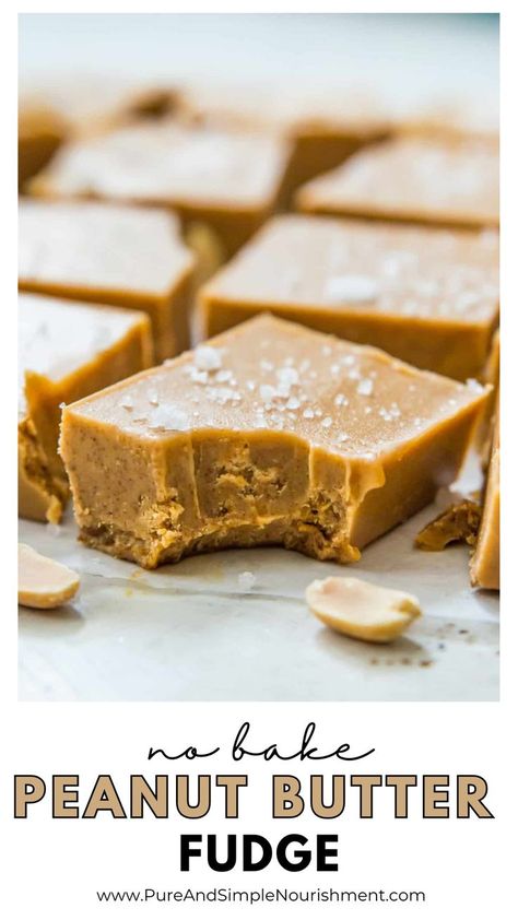 The Best No Bake Peanut Butter Fudge. Christmas dessert Gluten Free Peanut Butter Fudge, No Bake Peanut Butter Fudge, Coconut Oil Fudge, Fudge Christmas, Butter Fudge Recipe, Vegan Fudge, Peanut Butter Fudge Recipe, Silicone Baking Pans, Christmas Fudge