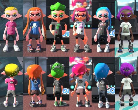 Splatoon 2 Hairstyles, Splatoon Clothes, Splatoon Squid, Outfit Creator, Nintendo Splatoon, Splatoon 2 Art, Splatoon Comics, Summer Vacation Outfits, Popular Outfits