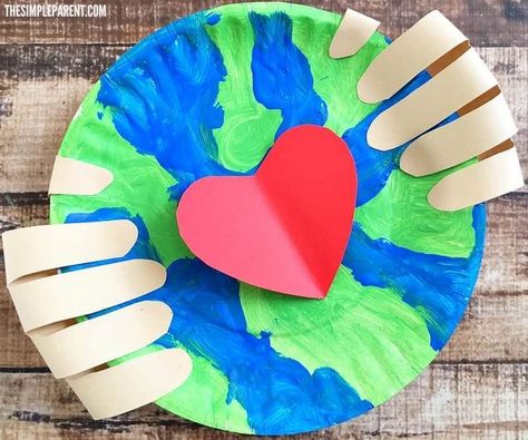 Earth Day Craft, Earth Day Projects, Spring Art Projects, Paper Plate Crafts For Kids, Construction Paper Crafts, Earth Day Crafts, Learn Crafts, Paper Plate Crafts, Plate Crafts