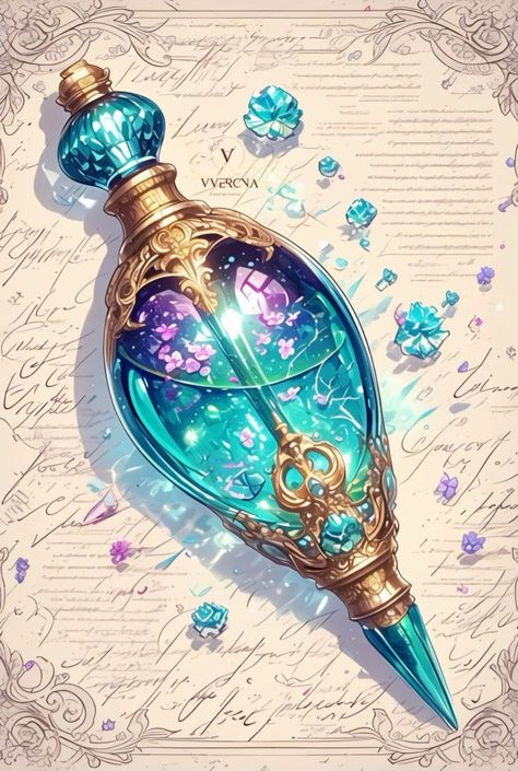 Magic Potions, Treasure Jewelry, Magic Bottles, Perfume Bottle Design, Perfume Bottle Art, Fantasy Props, Magic Design, Book Writing Inspiration, Magic Aesthetic