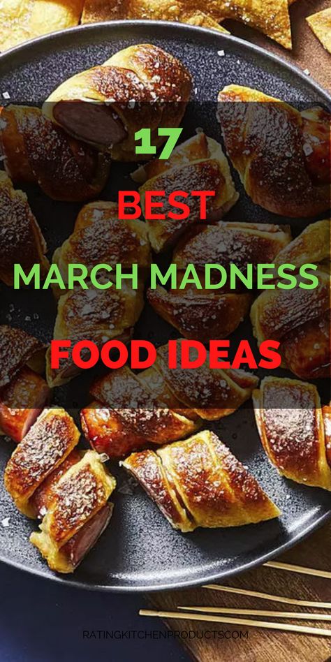 With the NCAA basketball tournament about to begin, it's time to gear up for March Madness. Get ready for all the excitement by planning a delicious spread of snacks to enjoy while watching the games. These March Madness food ideas will make your tournament watch parties even more fun and memorable. March Madness Party Ideas Food, Basketball Game Day Food, Final Four Basketball Party, March Madness Party Games, Basketball Food Ideas, Basketball Appetizers, Basketball Charcuterie Board, Basketball Game Food, March Madness Food Ideas