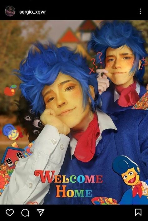 Wally Cosplay Welcome Home, Welcome Home Cosplay, Wally Darling X Y/n, Wally Darling × Y/n, Welcome Home Posters, Welcome Home Images, Silly Puppets, Yandere Characters, Clown Illustration