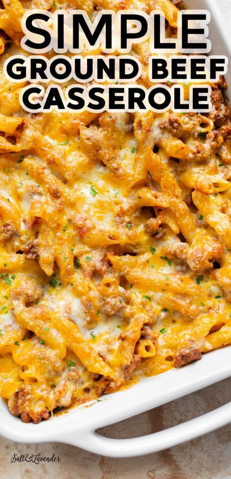 Cheesy Beef Casserole, Casseroles Made With Ground Beef, Ground Beef Dinner Casserole, Ground Meat Casserole Easy Dinners, Ground Beef Recipes Few Ingredients, Cheap Easy Casserole Dinners, Easy Beef Supper Ideas, Easy Dinner Recipes With Ground Beef Pasta, Easy Hotdish Recipes Ground Beef