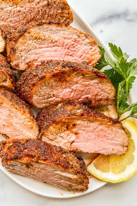 This delicious roast pork tenderloin recipe with a dry rub is easy to make and tastes great! Pork Tenderloin Rub, Oven Roasted Pork Tenderloin, Best Pork Tenderloin Recipe, Roast Pork Tenderloin, Oven Roasted Pork, Roasted Pork Tenderloin Recipes, Pork Tenderloin Oven, Easy Pork Tenderloin, Smothered Pork Chops Recipe