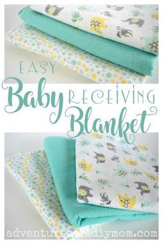 How to Make an Easy Baby Receiving Blanket Receiving Blankets Diy, Baby Diy Sewing, Baby Receiving Blankets, Easy Baby Blanket, Diy Baby Gifts, Trendy Sewing, Costura Diy, Baby Sewing Projects, Blanket Diy