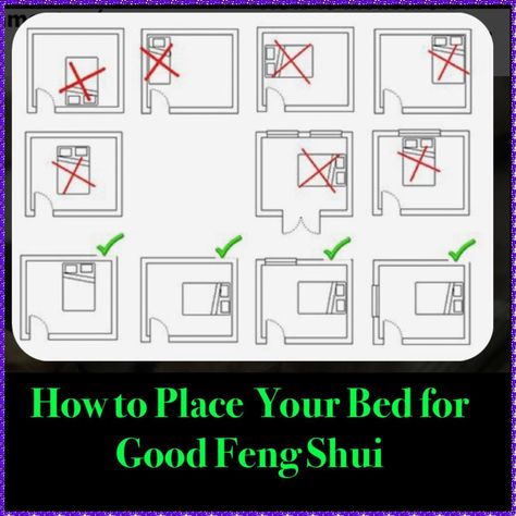 Feng Shui Layout, Feng Shui Bedroom Layout, Bed Placement, Bedroom Furniture Layout, Feng Shui Bedroom, Bedroom Dimensions, Bedroom Layouts, Furniture Layout, Room Layout