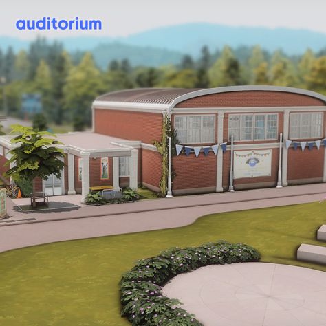 shaymoo22 Sims 4 Auditorium Cc, Sims 4 Auditorium Build, Sims 4 Auditorium, Elementry School, Sims Builds, Family Board, Sims Four, Sims4 Cc, School Building