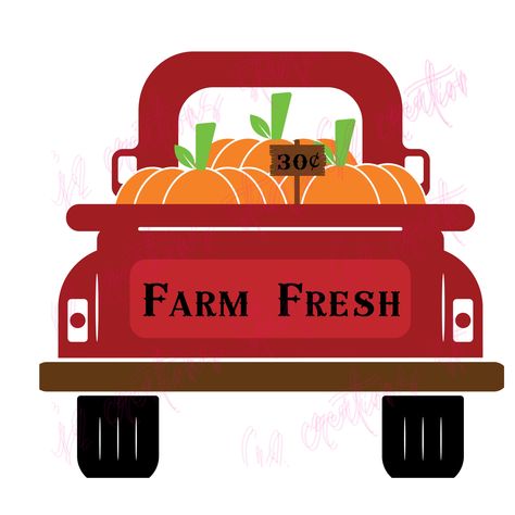 Fall Red Truck Decor, School Library Book Displays, Truck With Pumpkins, Old Red Truck, Library Book Displays, Pumpkin Birthday, Old Truck, Pumpkin Truck, Red Fall