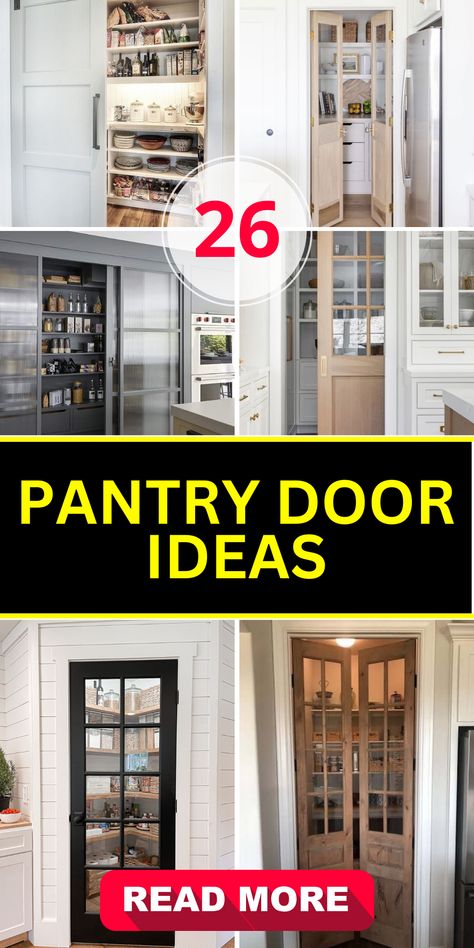 26 Pantry Door Ideas to Transform Your Kitchen with Style - placeideal.com Ikea Solutions, Open Pantry Ideas, Modern Farmhouse Pantry, Pantry Door Storage, Frosted Glass Pantry Door, Pantry Shelving Ideas, Pantry Door Ideas, Pantry Door Organizer, Food Organization