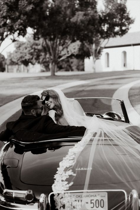 Classic Car Wedding, Car Engagement Photos, Wedding Getaway Car, Car Wedding, Palm Wedding, Vintage Car Wedding, 4th Wedding Anniversary, Tent Wedding, Wedding Photo Inspiration