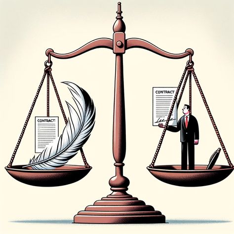 Illustration of a balance scale with a feather on one side and a signed contract on the other. Caption reads: 'Weighing the Risks: Is Signing Surety Right for You?' Balancing Scale, Weighing Balance, Balance Scale, Signed Contract, Weighing Scale, Loans, The Bible, Cute Wallpapers, Spirituality