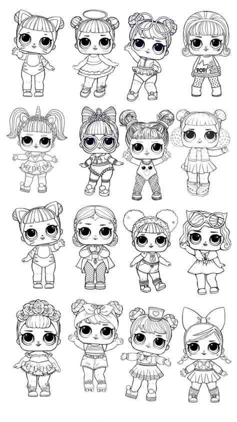 Lol Dolls Drawing, Lol Dolls Coloring Pages, Lol Doll Coloring Pages, Lol Coloring Pages, Comprehension Exercises, Doll Drawing, Preschool Arts And Crafts, Cool Coloring Pages, Lol Dolls