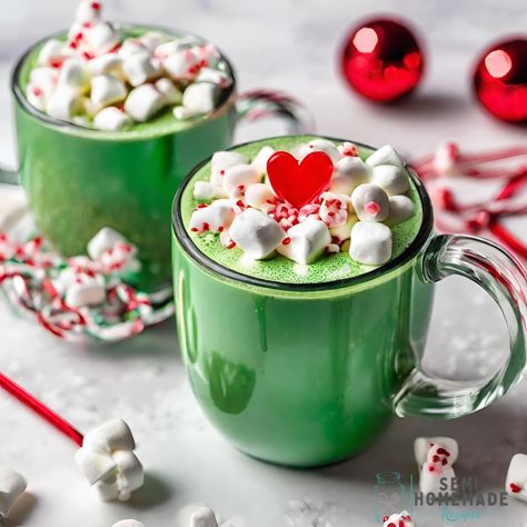 Grinch Hot Chocolate Green Hot Chocolate, Grinch Hot Chocolate, Semi Homemade Recipes, Movie Night For Kids, Crockpot Hot Chocolate, Christmas Movie Night, Semi Homemade, The Grinch Stole Christmas, Kid Drinks