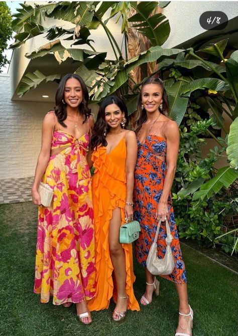 Tropical Wedding Outfit Guest, Bali Dresses Outfits, Tropical Wedding Guest Outfit, Garden Chic Wedding Attire Guest, Tropical Wedding Outfit, Garden Formal Attire, Tropical Formal Dress, Garden Party Outfits For Women, Destination Wedding Guest Attire