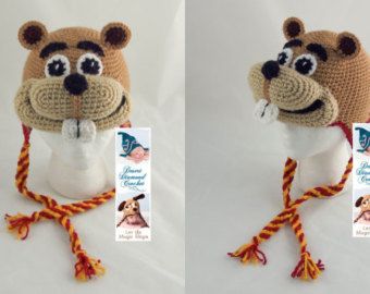 Crochet Pattern 092 - University of Minnesota Gopher Hat - All Sizes Diamond Crochet, Minnesota Gophers, Double Crochet Decrease, Earflap Beanie, U Of M, Crochet Kids, Head Shoulders, Crocheted Hats, Ear Warmer Headband