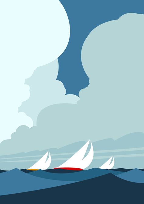 Elements of Storm backgrounds design vector set 03 Seascape Illustration, Sailboat Illustration, Sea Artwork, Sailing Art, Sailing Yachts, Sailboat Art, Background Design Vector, Surf Art, Set Sail