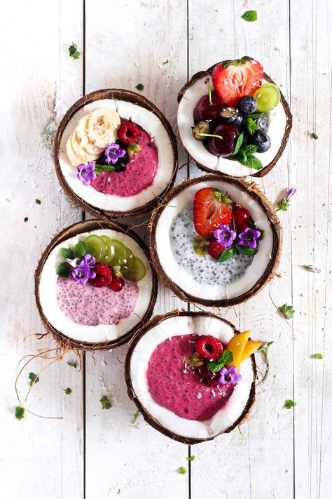 Pudding Chia, Acai Bowls Recipe, Smoothie Bowl Recipe, Smoothie Bowls, Food Goals, Food Healthy, Food Presentation, Food Obsession, Beautiful Food