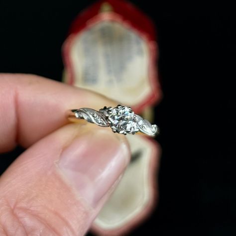 Just in, is this circa 1950’s Diamond engagement ring. The central round brilliant cut Diamond totals 0.26ct and it is graded G/Vs, and set in an illusion setting. Set on the ornate shoulders, there is a single cut Diamond on each side. The setting on this ring is 18K white gold, and the band is 18K yellow gold. DM us for enquiries 💫 * Please note items over $5K are ‘pick up in store’. Sales items do not include resizing nor postage. ______________________________________ #antiquejewel... Round Brilliant Cut Diamond, Brilliant Cut Diamond, Diamond Engagement Ring, Round Brilliant, Diamond Engagement, Diamond Engagement Rings, Diamond Cuts, Engagement Ring, In Store