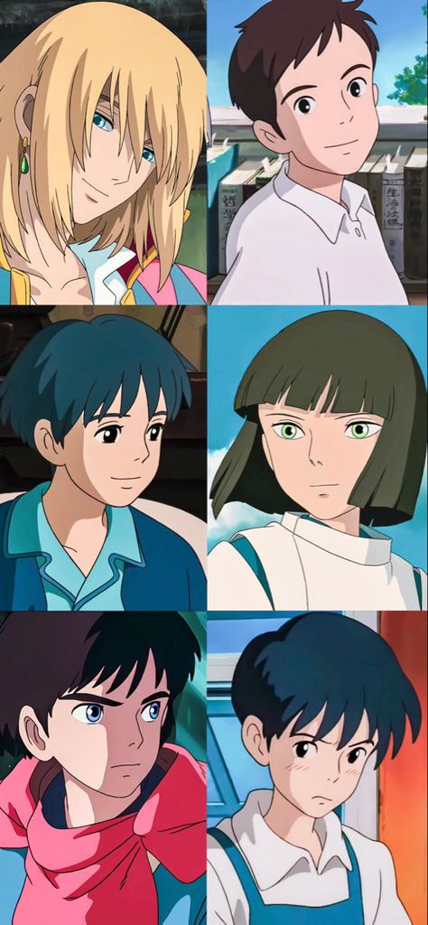 Wallpaper Studio Ghibli Studio Ghibli Characters Design, Studio Ghibli Portrait, Studio Ghibli Style Character, Studio Ghibli Art Style Reference, Studio Ghibli Art Style Tutorial, Studio Ghibli Characters Wallpaper, Ghibli Male Characters, How To Draw Studio Ghibli Style, Studio Ghibli Boys