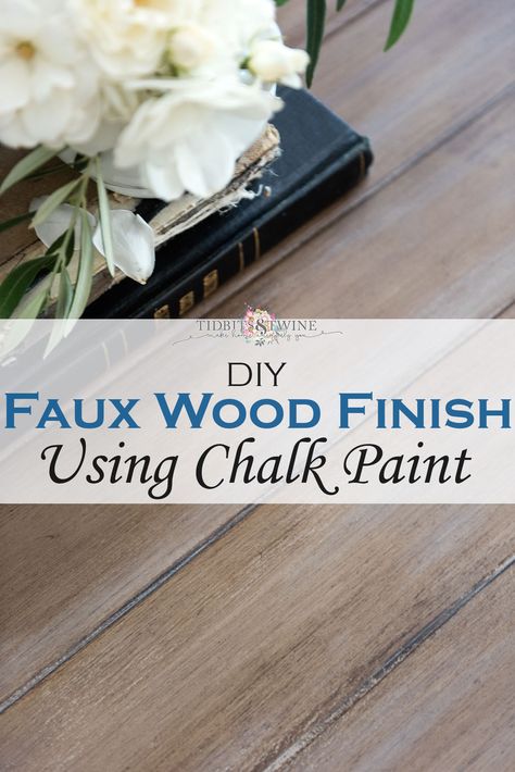 Chalk Paint To Look Like Wood, Chalk Paint Faux Wood, Faux Barnwood Finish, Chalk Paint Natural Wood Look, Paint Table To Look Like Wood, Faux Wood Paint Dining Table, Chalk Paint Wood Look, Brown Wax Over White Chalk Paint, Faux Wood Painted Furniture