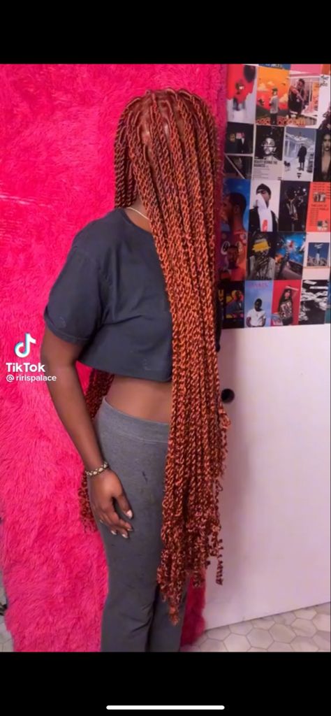 Orange Hair Color Ideas, Orange Hair Color, Hair Color Inspiration, Lemonade Braids Hairstyles, Short Box Braids Hairstyles, Big Box Braids Hairstyles, Faux Locs Hairstyles, Box Braids Hairstyles For Black Women, Cute Box Braids Hairstyles