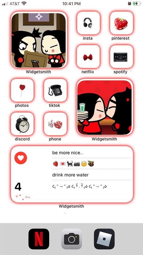 Pucca Wallpaper Iphone, Pucca Wallpapers Iphone, Ios 16 Home Screen Ideas, Ios Inspiration, Lockscreen Ios, Iphone Ideas, Cute Home Screens, Phone Layouts, Ios App Iphone