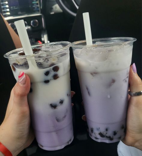 Purple BTS Borahae Themed Boba Milk Tea Purple Boba Tea, Vibe Board, Boba Milk Tea, Boba Milk, Boba Drink, Boba Tea, Purple And White, Bubble Tea, Bat Mitzvah