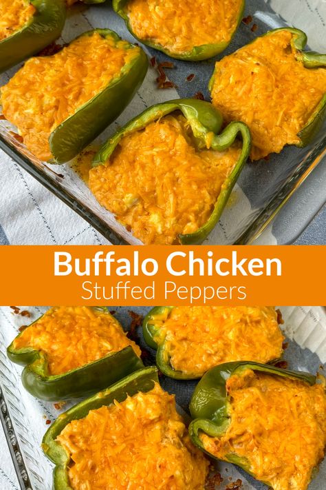 Tender bell peppers with a little crunch pair perfectly with tangy chicken to create these delicious Buffalo Chicken Stuffed Peppers. If you enjoy buffalo chicken dip and the flavor of a roasted pepper then you'll love the way this dish combines these so beautifully. This Buffalo Chicken Stuffed Peppers recipe is a great way to serve dip without the chips. The hot sauce, cream cheese and cheddar cheese really amp up the flavors in chicken in great ways. Buffalo Chicken Stuffed Poblano Peppers, Buffalo Chicken Dip Stuffed Peppers, Buffalo Chicken Bell Peppers, Buffalo Chicken Peppers, Buffalo Chicken Stuffed Peppers, Cream Cheese Stuffed Peppers, Buffalo Chicken Rolls, Tangy Chicken, Hot Banana Peppers