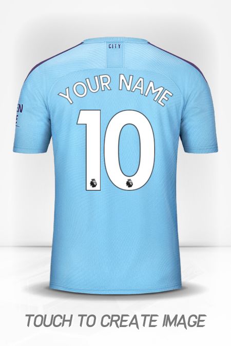 Make your image of Manchester City 2019/20 football shirt personalized with your name and number, you can use them as a profile picture avatar, mobile wallpaper, stories or print them. Use Manchester City 2019/20 font to create and download for free!