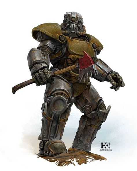 Fallout 3 Concept Art, Fallout 76 Art, Fallout 76 Concept Art, Fallout Power Armor Art, Fallout Armor, Power Armor Fallout, Fallout 4 Concept Art, Fallout Artwork, Fallout Power Armor