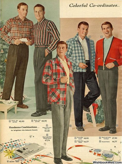 1958 Sears Christmas Book Vintage Christmas Outfit, 1960s Fashion Mens, 60s Mens Fashion, 1950s Mens Fashion, Christmas Outfit Men, 60s Men, Mens Fashion Vintage, Fashion 50s, 1950s Mens