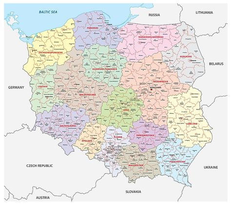 Poland Facts, Map Of Poland, Poland Map, Poland History, Polish Words, Western Borders, Imaginary Maps, Physical Map, Poland Travel