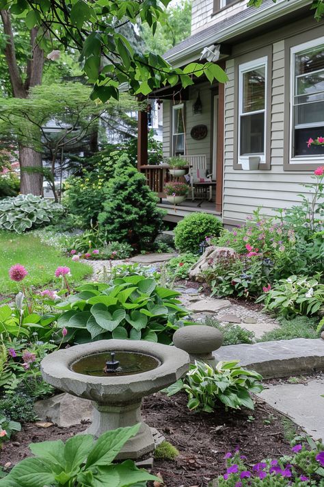 15 Small Front Yard Landscaping Ideas: Transform Your Space with Lush Greenery – Everyday Inspo Lush Front Yard Landscaping, Front Yard Small Landscaping, Front Yard Cottage Landscaping Ideas, Front Of House Landscape Ideas Curb Appeal, Front Porch Landscaping Ideas Entryway, Cottage Landscaping Front Yard, Front Porch Landscaping Ideas, Small Front Yard Landscaping Ideas, Adding Curb Appeal