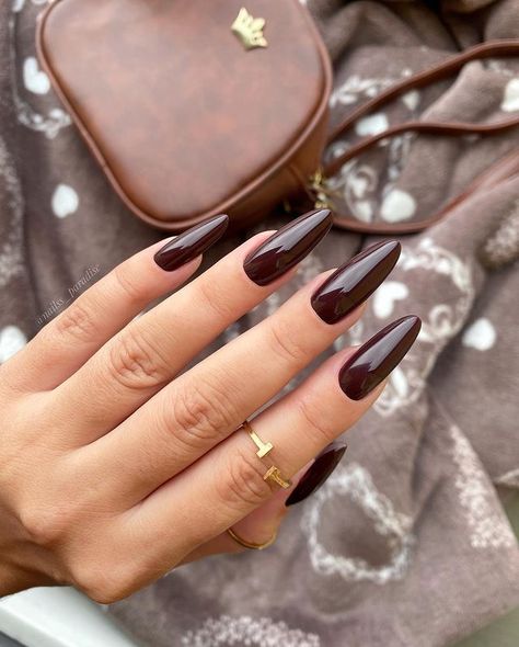 Burgundy Almond Acrylic Nails, Fall Nail Inspiration Acrylic, Oxblood Nails, Manicure Fall, Thanksgiving Nails Color, Thanksgiving Nails Design Fall, Burgundy Nail Polish, Burgundy Nail Designs, Nails Styles