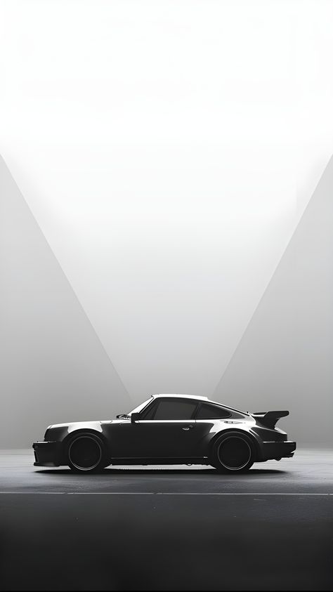 Retro Porsche Wallpaper, Black And White Car Wallpaper, Black Porsche Wallpaper, Black Porsche Aesthetic, White Car Wallpaper, Porsche Wallpaper Iphone, Wallpaper Iphone Car, Porsche Iphone Wallpaper, Car Wallpaper Iphone