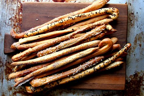 Sourdough Grissini, Honey Gingerbread, Glazed Nuts, Artisan Sourdough Bread Recipe, Dough Starter, Sourdough Starter Discard Recipe, Crimini Mushrooms, Bread Sticks, Nigella Seeds