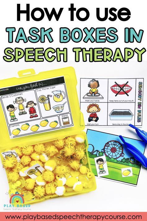 5 Ways to Use Task Boxes in Speech Therapy Speech Therapy Task Boxes, Speech Therapy Organization, Preschool Speech Therapy, School Speech Therapy, Speech Therapy Games, School Slp, Therapy Games, Speech Ideas, Preschool Speech