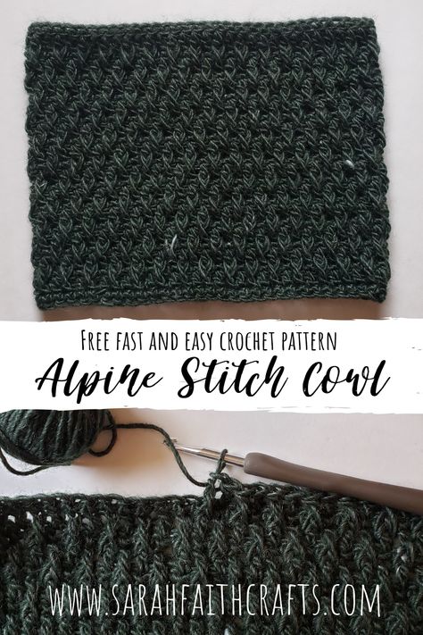 Free beginner friendly crochet pattern! This Alpine Stitch Cowl is a beautifully textured winter accessory that looks difficult but is totally easy and perfect for crochet beginners. The Alpine Stitch Cowl is a great project to practice the alpine stitch! Alpine Stitch Crochet, Leg Warmers Crochet Pattern, Alpine Stitch, Cowl Patterns, Leg Warmers Pattern, Scarves Crochet, Crochet Beginners, Faith Crafts, Crochet Cowls