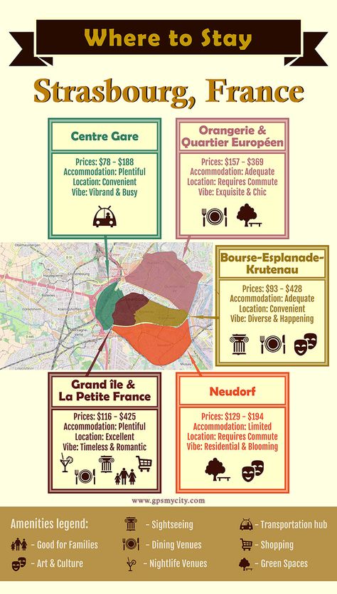 Where To Stay in Strasbourg - Guide of Best Areas. Home to diversity, Strasbourg abounds in accommodation options varied in terms of price, service, comfort, and location. Follow this guide to find out where to stay in Strasbourg and explore its best residential areas. #Strasbourg #France #Travel #Hotel #GPSmyCity #WheretoStay #StrasbourgGuide Things To Do In Strasbourg France, What To Do In Strasbourg France, Where To Stay In Luxembourg, Where To Stay In Strasbourg France, Strasbourg Winter, Strasbourg France, Alsace France, Travel Hotel, 2024 Ideas